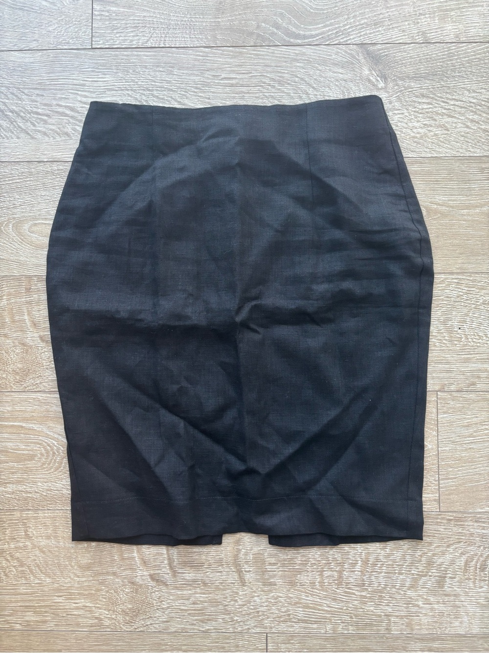 Women's Linen Handmade Studio Sleek Black Linen Pencil Skirt | Size US 8 | NWT